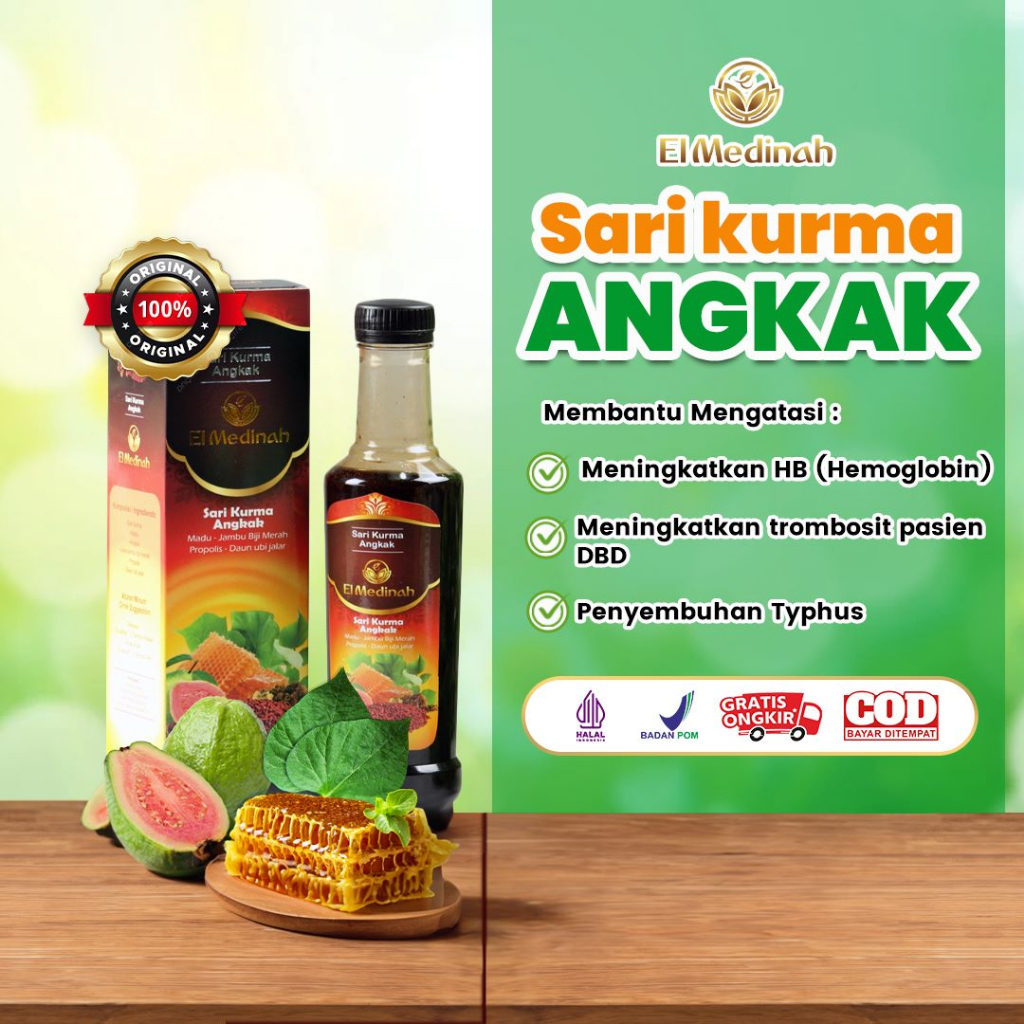 Sarikurma | Sari Kurma Angkak 470 Gram Plus Daun Ubi Jalar El Medinah