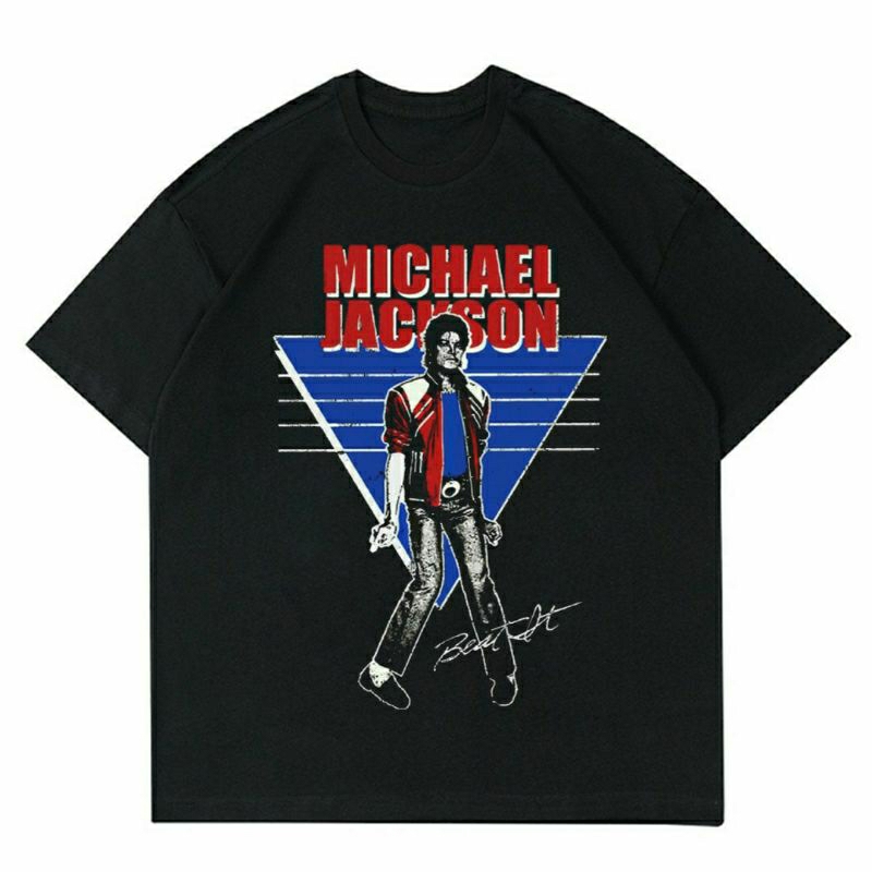 BAJU MICHAEL JACKSON | T-SHIRT KAOS MICHAEL JACKSON VINTAGE BLACK | KAOS BAJU PRIA | KAOS PENYANYI |