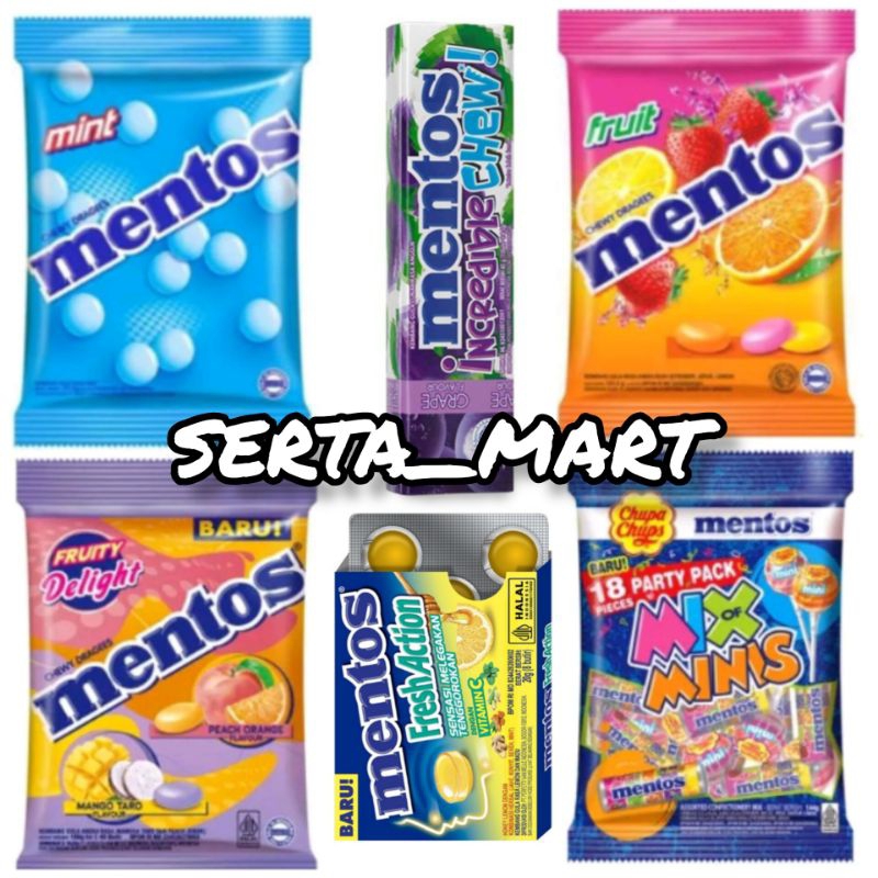 

Mentos Permen Mint Bag 120gr / Fresh Action 20gr / Incredible 45gr / Party Pack Mix of Minis