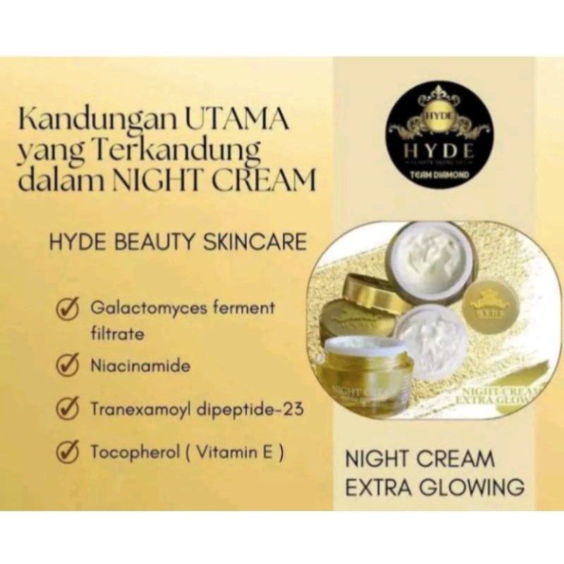 Night Cream BPOM FORTE ( Barcode biru) Hyde Skincare