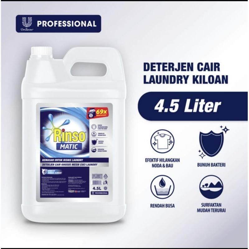 Deterjen Cair Laundry Kiloan Rendah Busa 4,5 Liter untuk Mesin Cuci