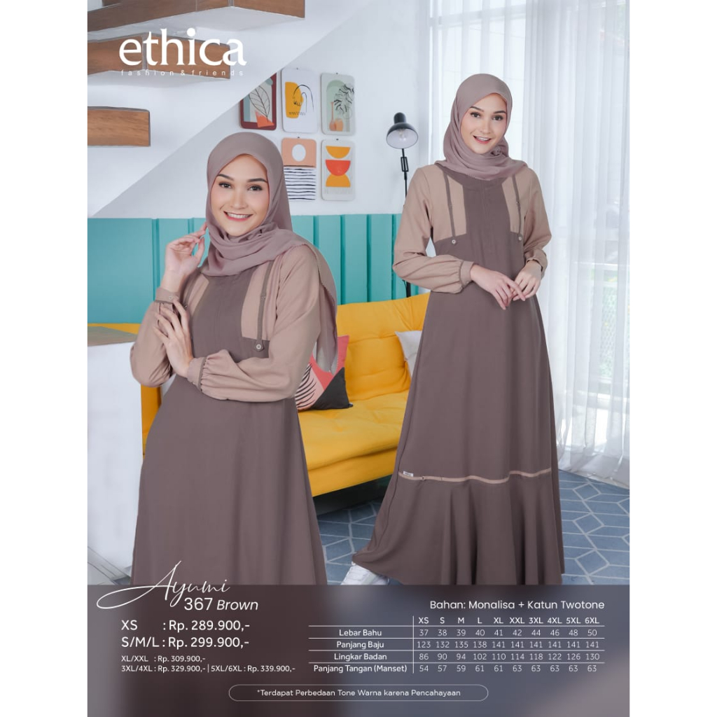 GAMIS TERBARU ETHICA AYUMI 367 BROWN