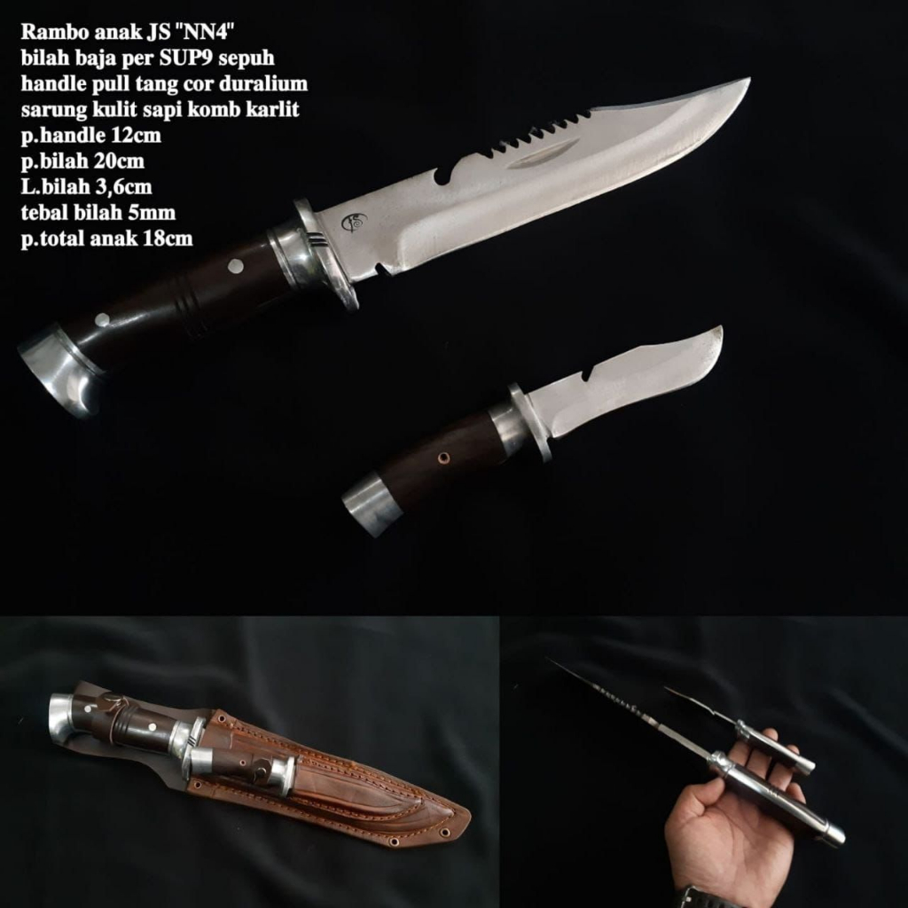 pisau rambo anak satu set baja per