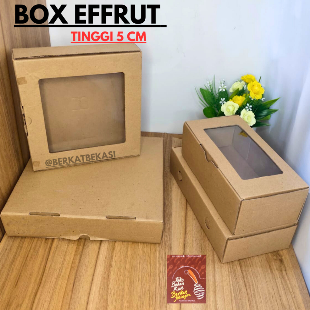 

DUS / BOX / BOX EFFRUT /KOTAK KUE TINGGI 5 CM / 10 PCS