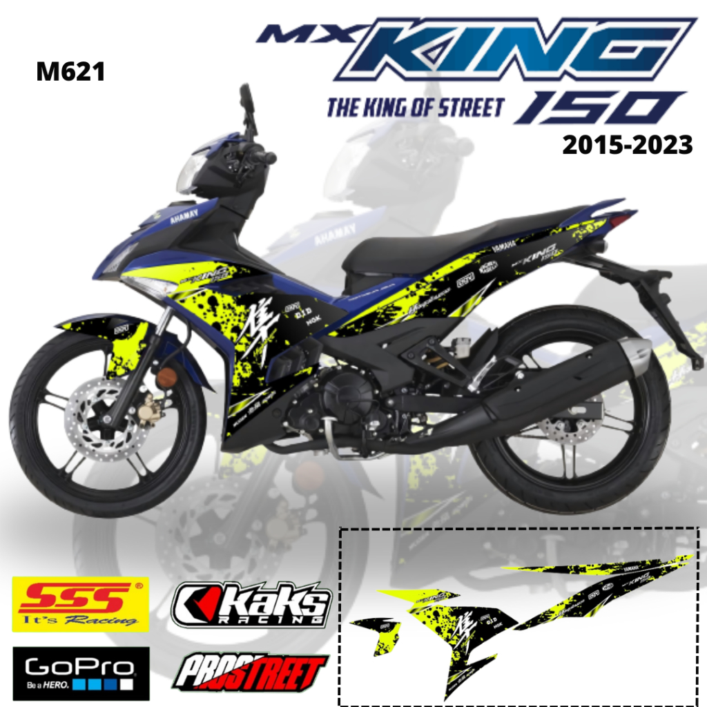 Lis Stiker Striping Motor Yamaha MX KING 150 Tahun 2015 2016 2017 2018 2019 M621 Pelindung Sticker D