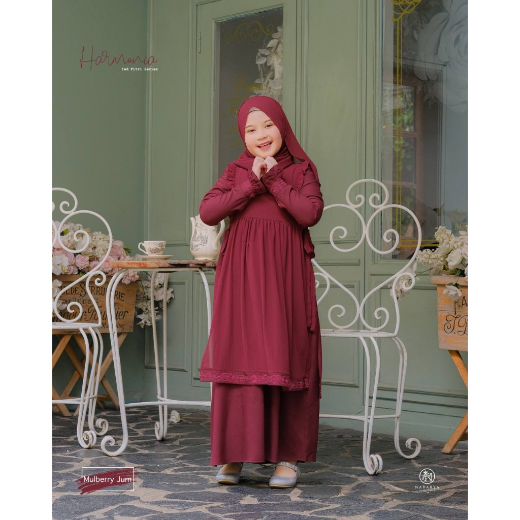 HARMONIA SET by NARARYA/Pakaian Muslim Anak Perempuan/Gamis Anak/Gamis Lucu/Gamis Anak Perempuan