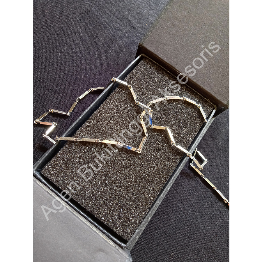 Rantai Kalung Bulat Rantai Besi Putih Titanium Asli Wanita Pria Rantai Besar Anti Karat Stainless St