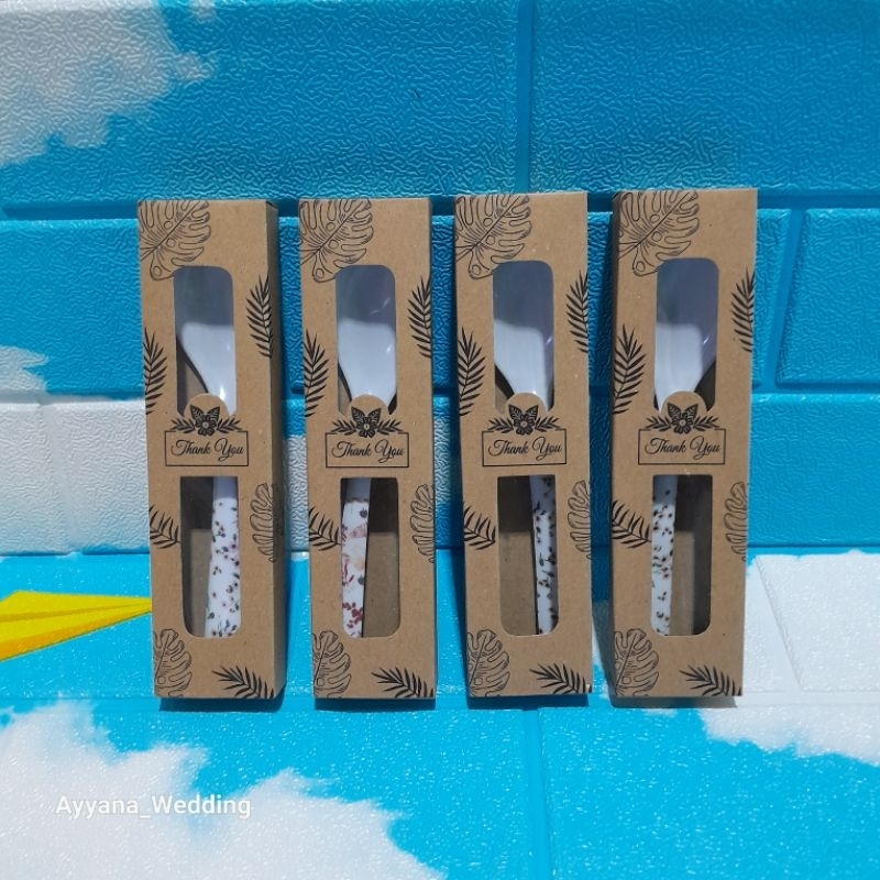 Sendok Melamin Kemas Box Rustic (50pcs)