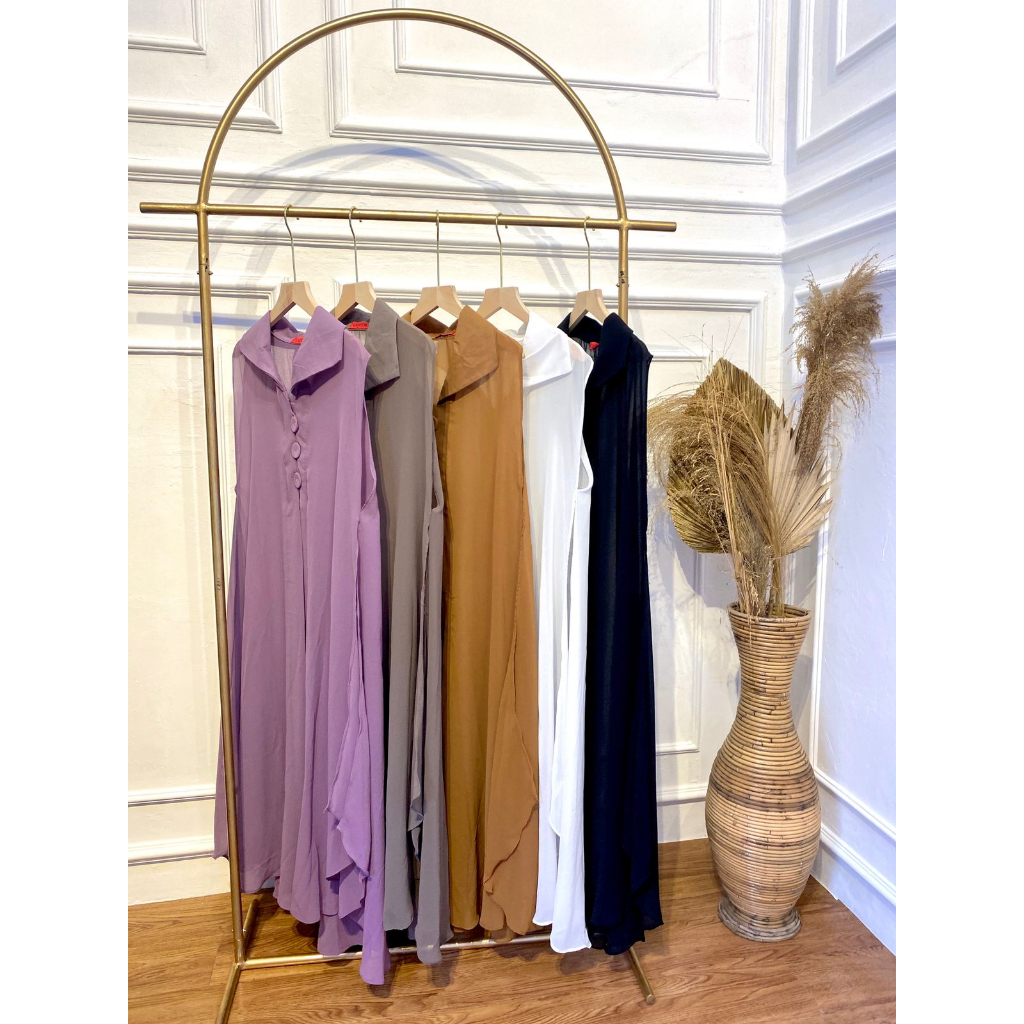 NS Lasenta Outer Ceruty Babydoll Premium Jumbo Panjang Polos Tanpa Lengan