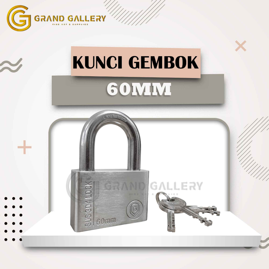 GEMBOK PAGAR ANTI KARAT / KUNCI GEMBOK LEHER PENDEK UKURAN 60MM