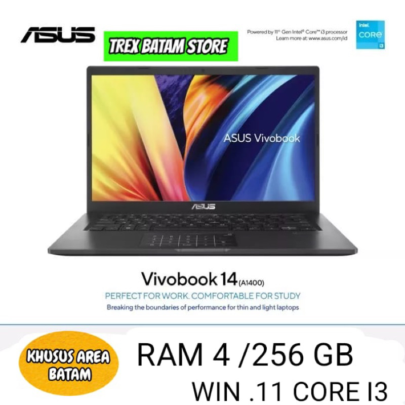 LAPTOP ASUS VIVOBOOK A1400 SSD 4GB INTERNAL 256 CORE I3 [ BATAM ]