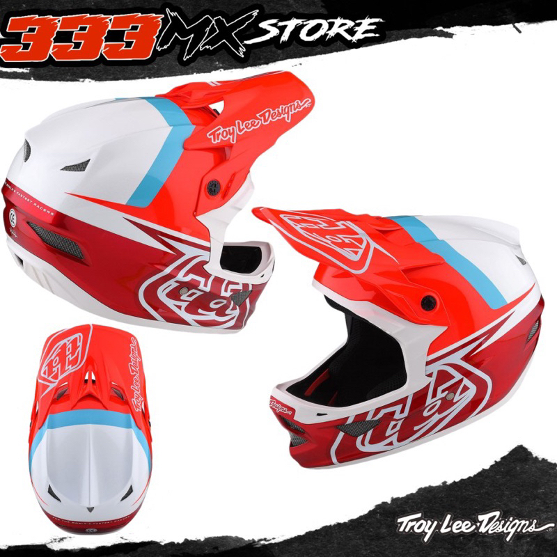 HELM SEPEDA MTB TLD D3 SLANT RED HELM DOWNHILL TLD D3 2023 HELM TLD