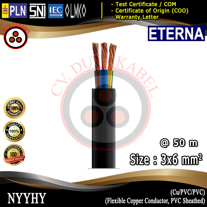 Kabel NYYHY 3x6 mm2 ETERNA (50 m) /3x6mm2/3 x 6 mm2/3x6mm