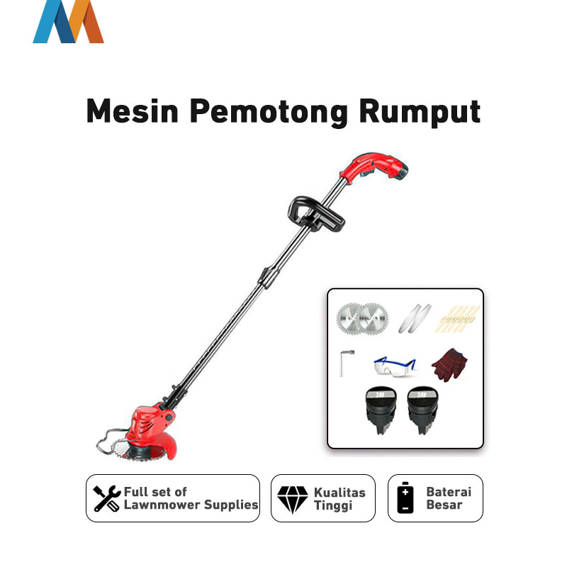 Mukava 24/48/68VF Baterai Mesin Pemotong Rumput Cordless Cordless Mesin Pemotong Rumput Listrik Portabel Cordless Mesin Pemotong Rumput 6 Inch Bulat Pisau