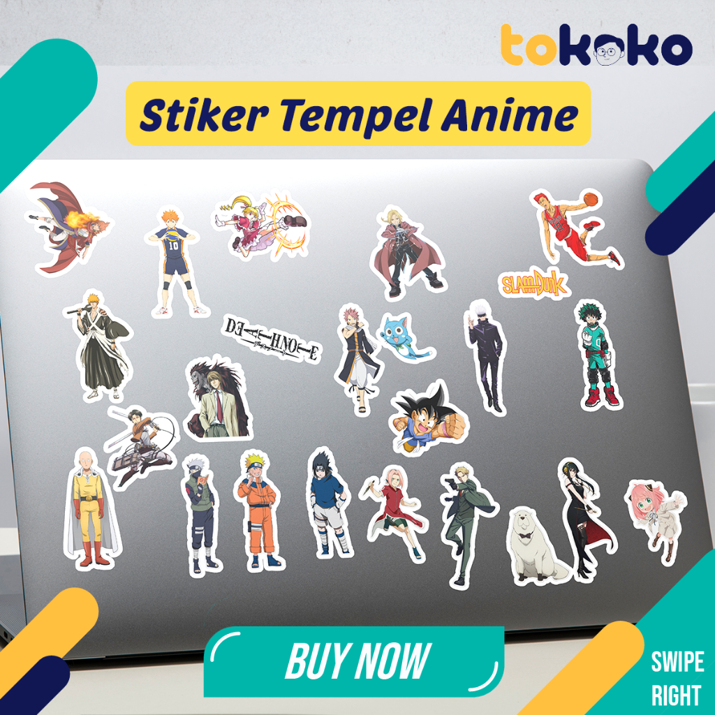 

Stiker Tempel Anime untuk Buku Laptop Tumbler Casing HP Karakter Kartun lucu Stiker Tumblr Tumbler Bahan Cromo Glossy Tahan Air Awet Lama Waterproof