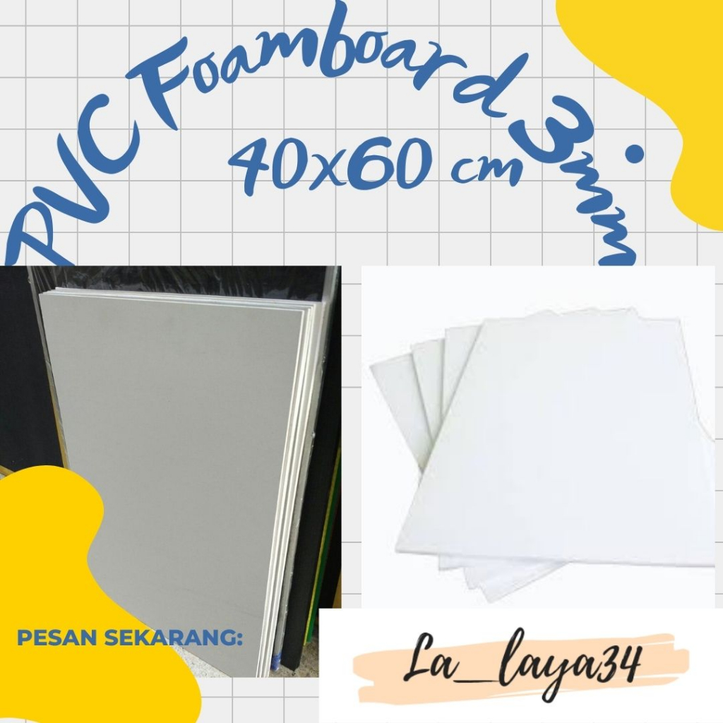 Papan PVC Foam board 3mm putih lembaran 40x 60 cm
