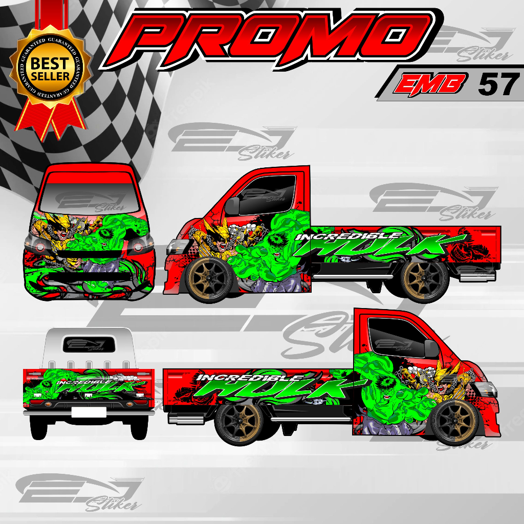 STIKER NEW DESAIN PICK UP FULL BODY DECAL-STICKER MOBIL L300 VARIASI DESAIN KEKINIAN-EMB57