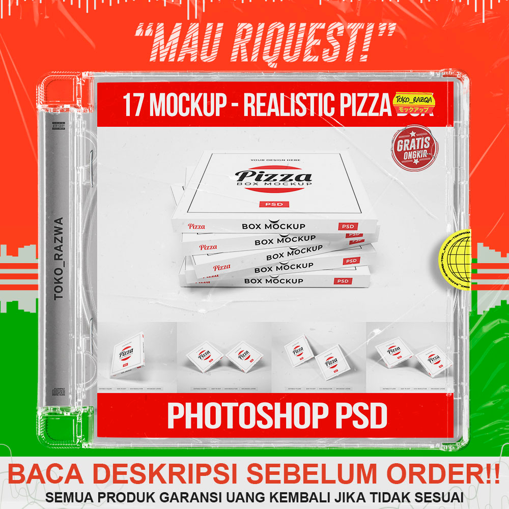 17 Mockup - Realistic Pizza Box - 030723