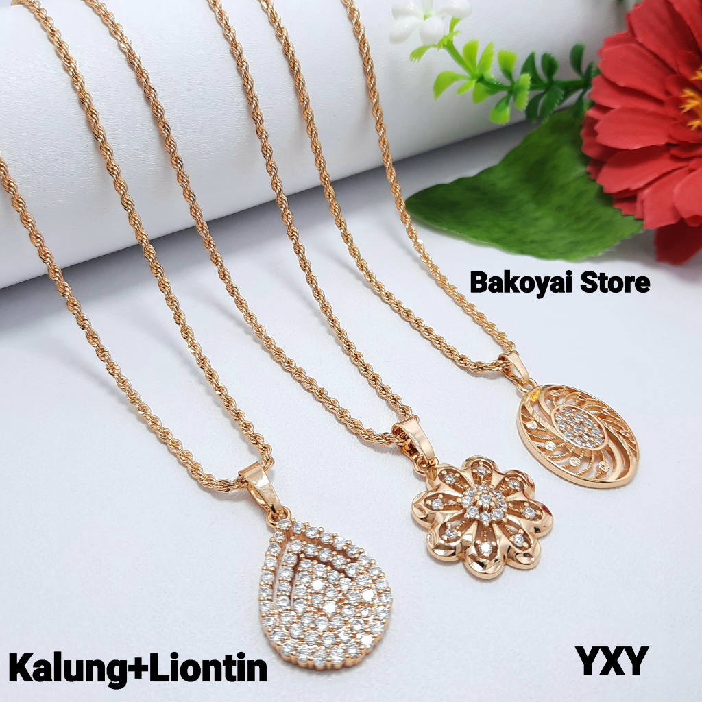 PGT Kalung Tambang Gold Liontin Kalung Wanita Lapis Emas Kalung Cantik Kekinian Kalung Cewek