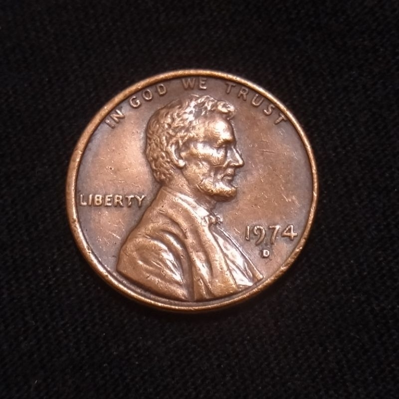 Uang Koin Lincoln Cent USA 1974 D