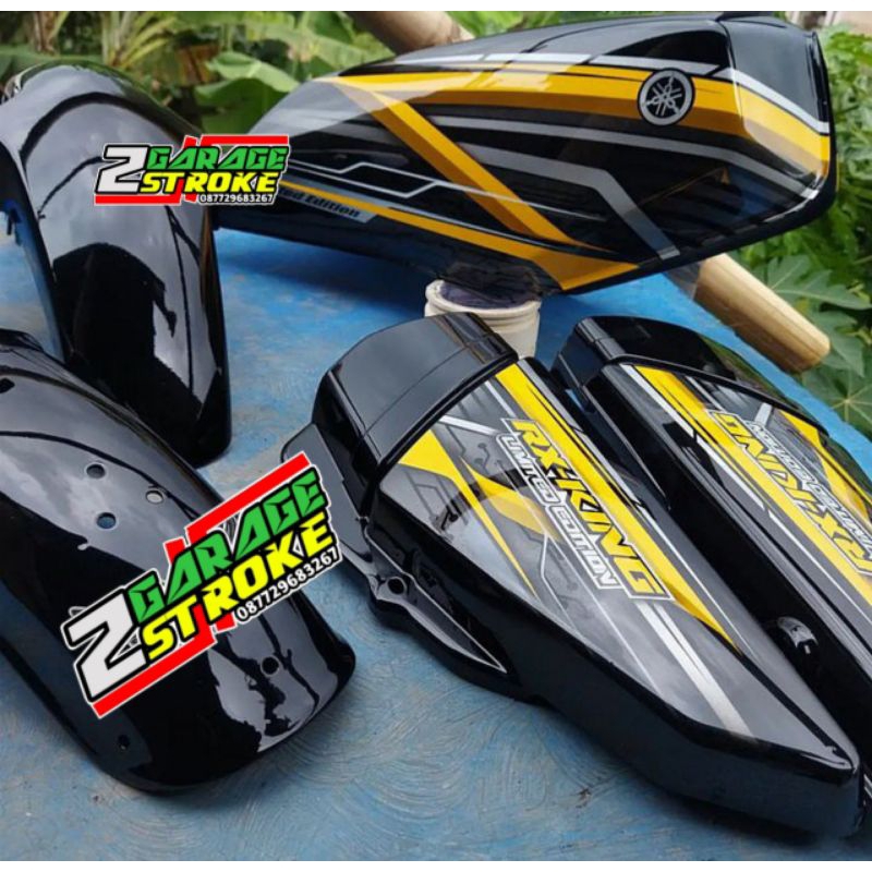 Tangki Tangki Set Yamaha Rx King Airbrush Hitam List Kuning Termurah Berkualitas