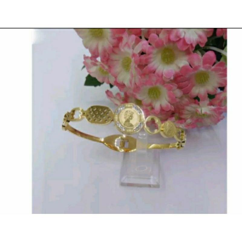 FW Jewelry Gelang Titanium Wanita Bangle Terbaru Anti Karat Dan Keroncong Lilit Asli Silver Terbaru 