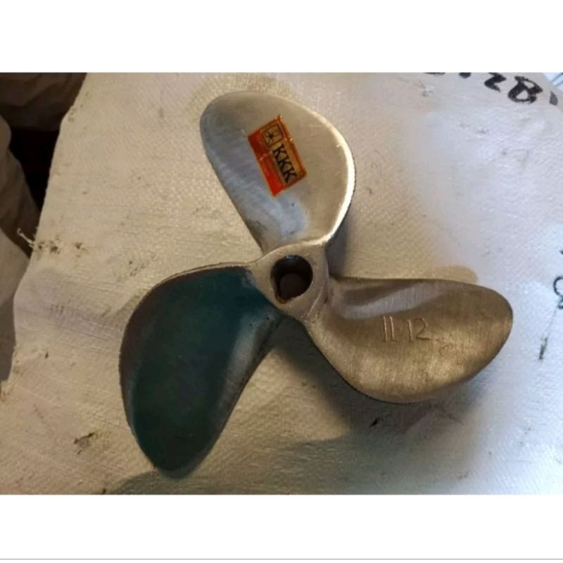 Baling aluminium daun 3 x 11-12 / 10-11 kipas baling kapal perahu nelayan d3 x 11-12