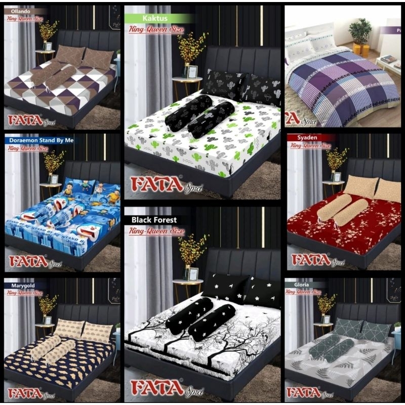 SPREI FITTED MERK FATA UK. 180X200 PANDORA BLACK FOREST DORAEMON KAKTUS GLORIA MARY GOLD OLLANDO SYA