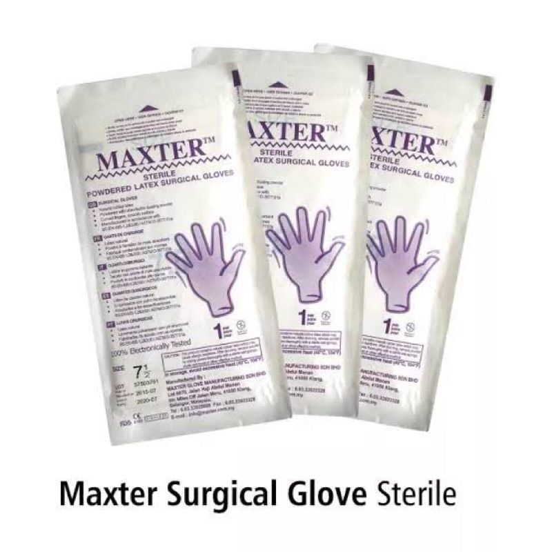 maxter sarung tangan steril / maxter glove / handscoon
