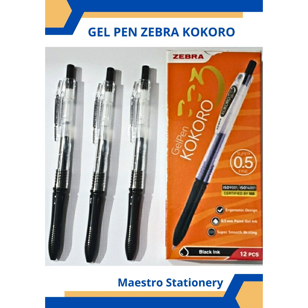 

Zebra Gel Pen Pulpen Kokoro - 0.5 mm Ballpoint Bolpen Termurah Terlaris