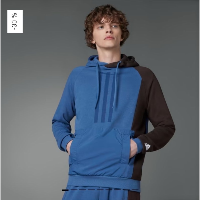 JAKET HOODIE ORIGINAL ADIDAS COLORBLOCK FRENCH TERRY HOODIE JACKET PRIA DEWASA