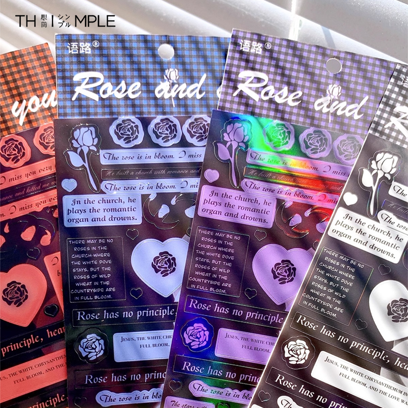 

ROSE&U Sticker Laser Sticker diy Handbook Notebook Dekorasi Tahan-THIMPLE