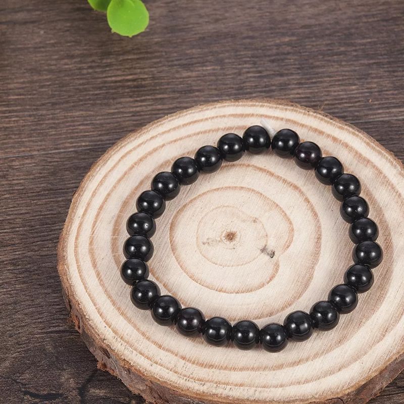 CC-GELANG BATU HITAM BAHAN TALI KARET ELASTIS