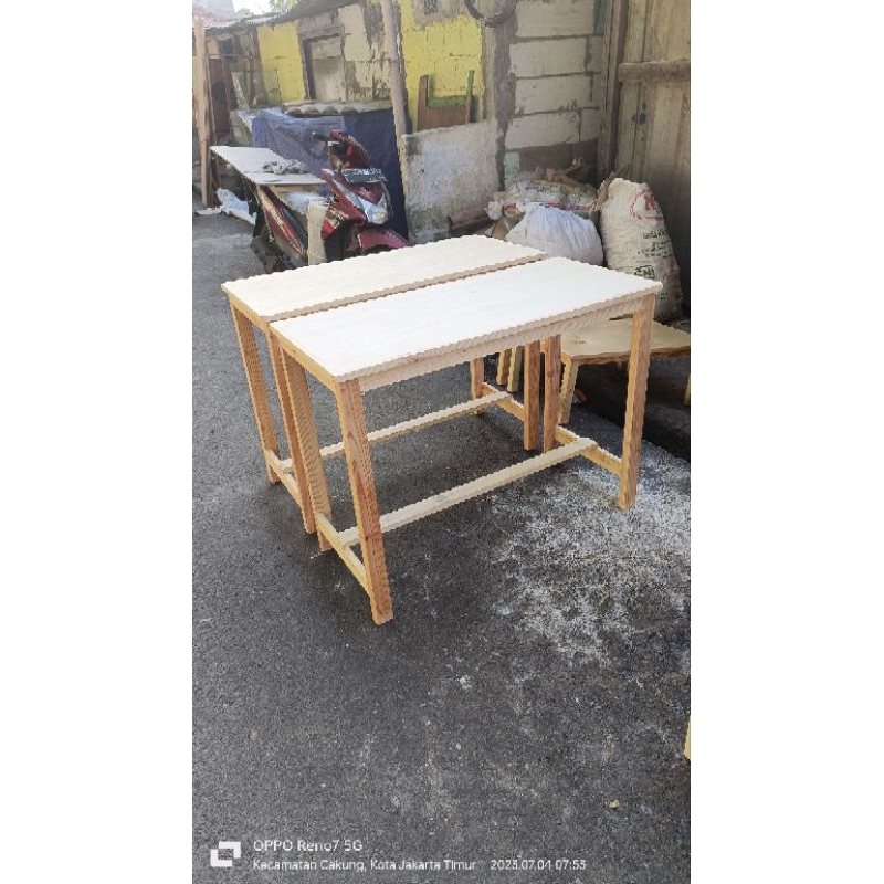 TERMURAH MEJA MAKAN MENTAHAN READY SETTOK SIAP KZIRIM TAMPAK DIFINISHING UKURAN L50XP100XT75