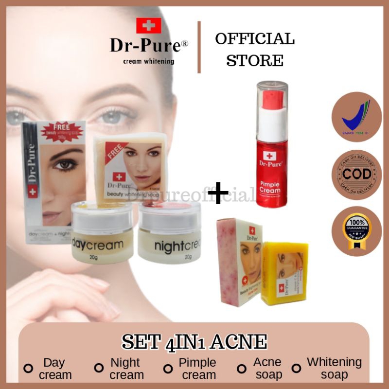 DR PURE PAKET ACNE 4IN1 BPOM TERBARU PAKET KRIM DR PURE ACNE JERAWAT ORIGINAL DRPURE