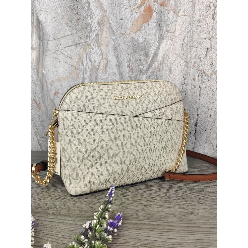 MK jet Travel medium dome signature vanilla brown