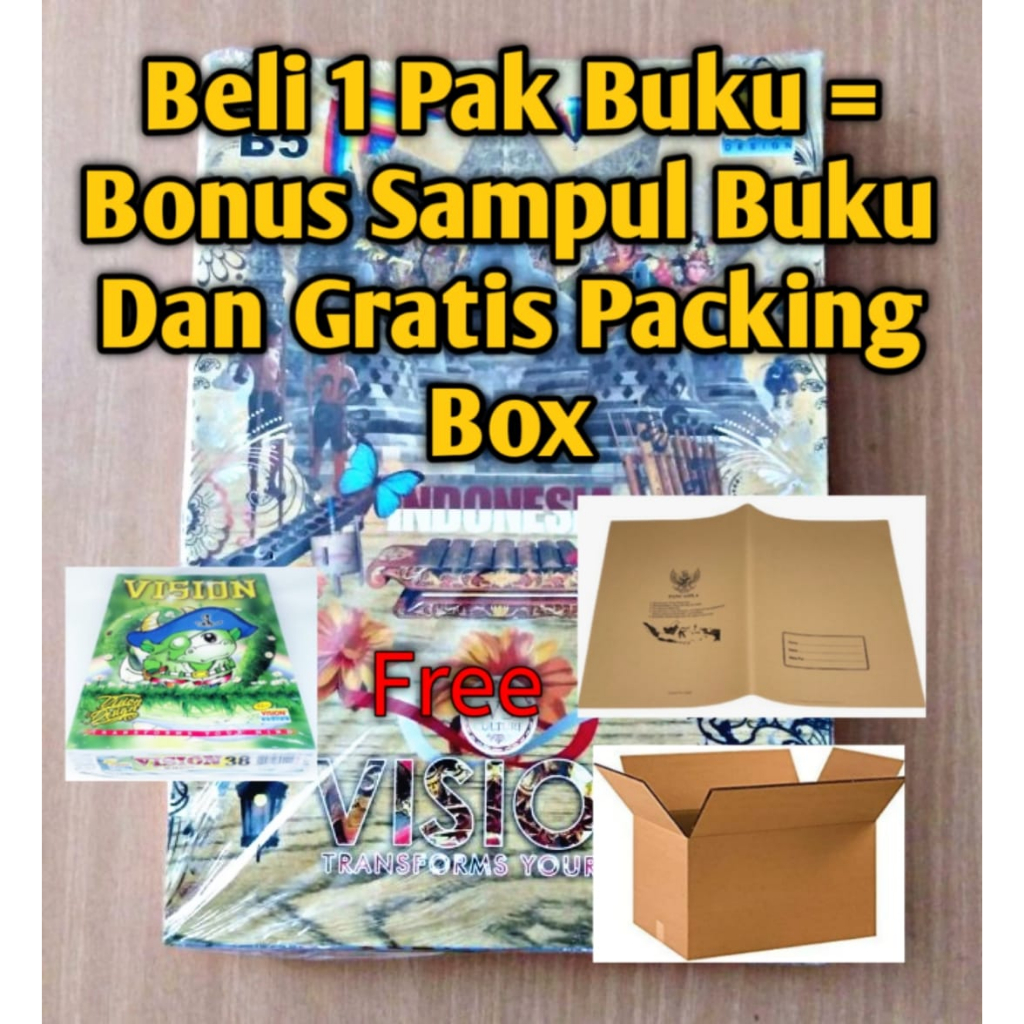 

Gratis Sampul Buku 6 Pcs / Buku Tulis New Vision B5 Super 42 Lembar 1 Pack Isi 6 Pcs / Buku Sekolah / Buku Murah
