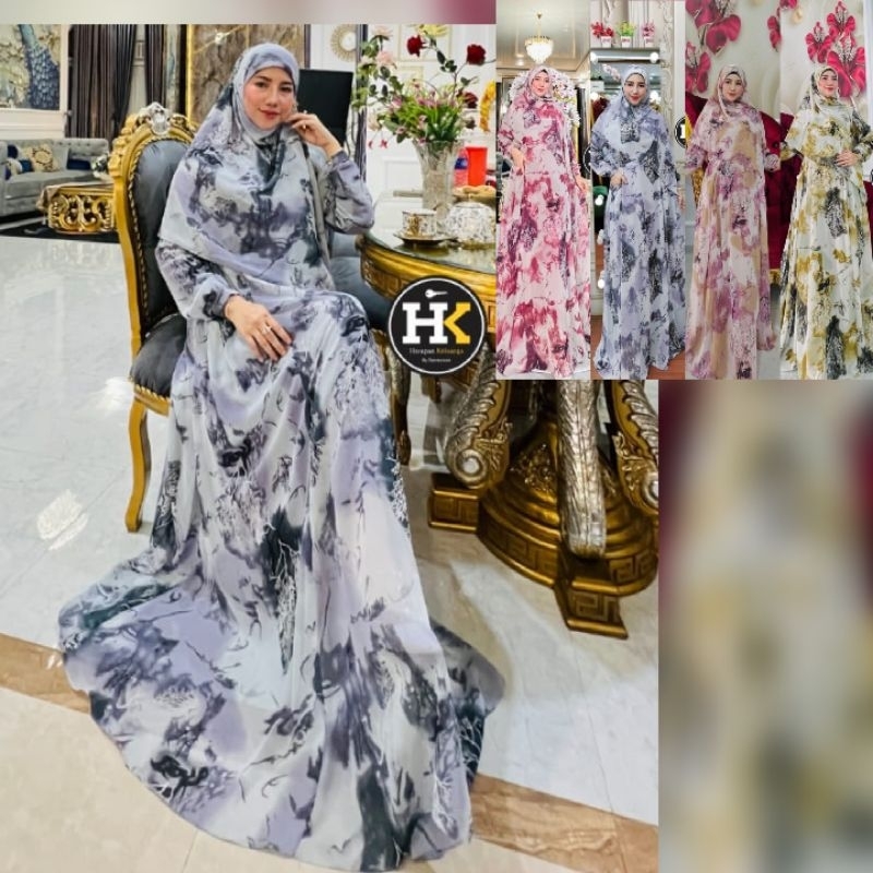 (x8) HK MASSAYU Baju Dress Gamis Set Hijab Muslim Massayu Series By HK Dermawan. Nazra Sha