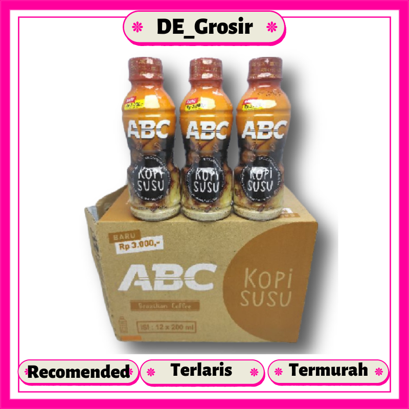 

ABC Kopi Susu Ready to Drink Kemasan Botol 200 ml Dapat 1 Dus Isi 24 Pcs