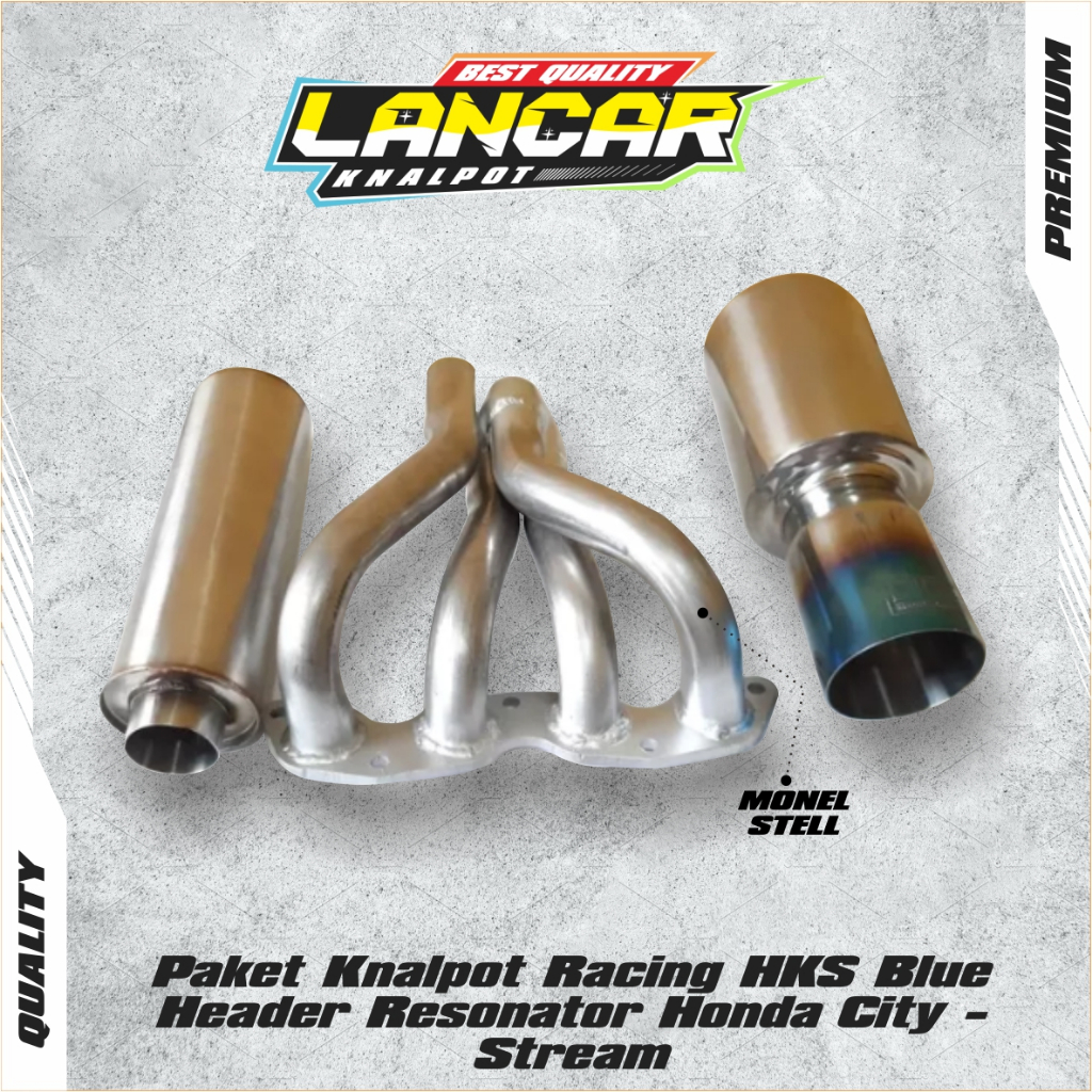 Paket Knalpot Racing HKS Blue Header Resonator Honda City - Stream