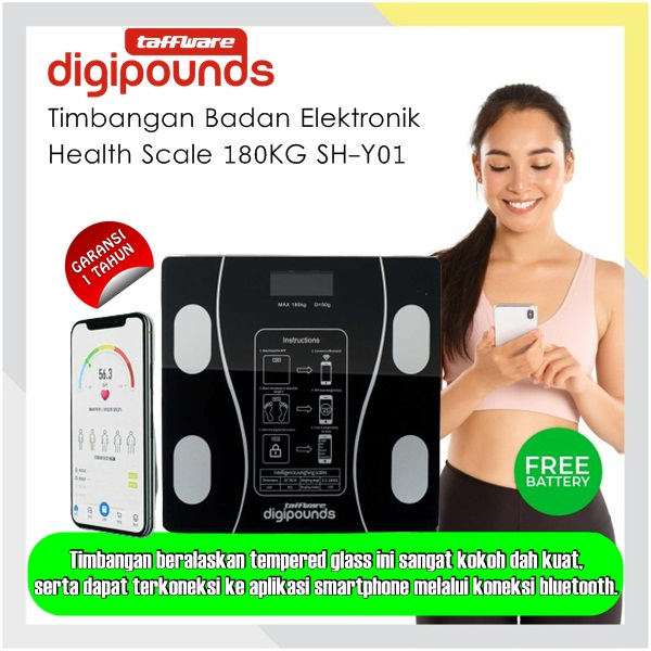 Digipounds timbangan badan elektronik bluetooth timbangan badan digital akurat elegant penimbang ber