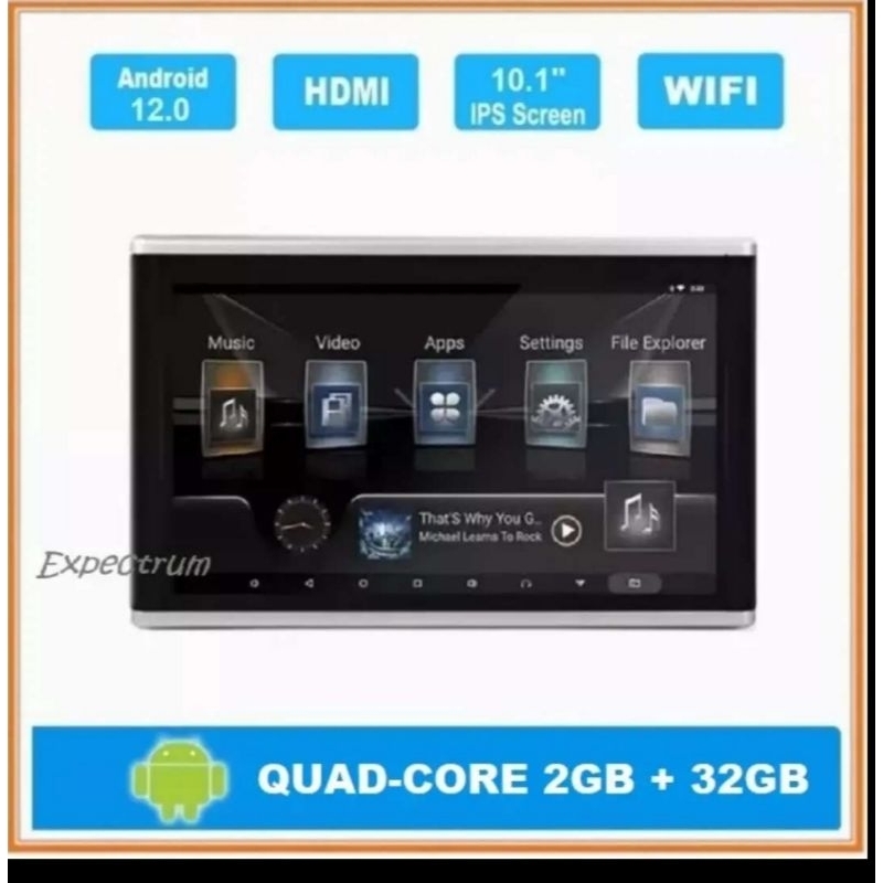 TV Headrest mobil (1 unit) 10.1 ANDROID, IPS, TOUCH SCREEN, AV, HDMI