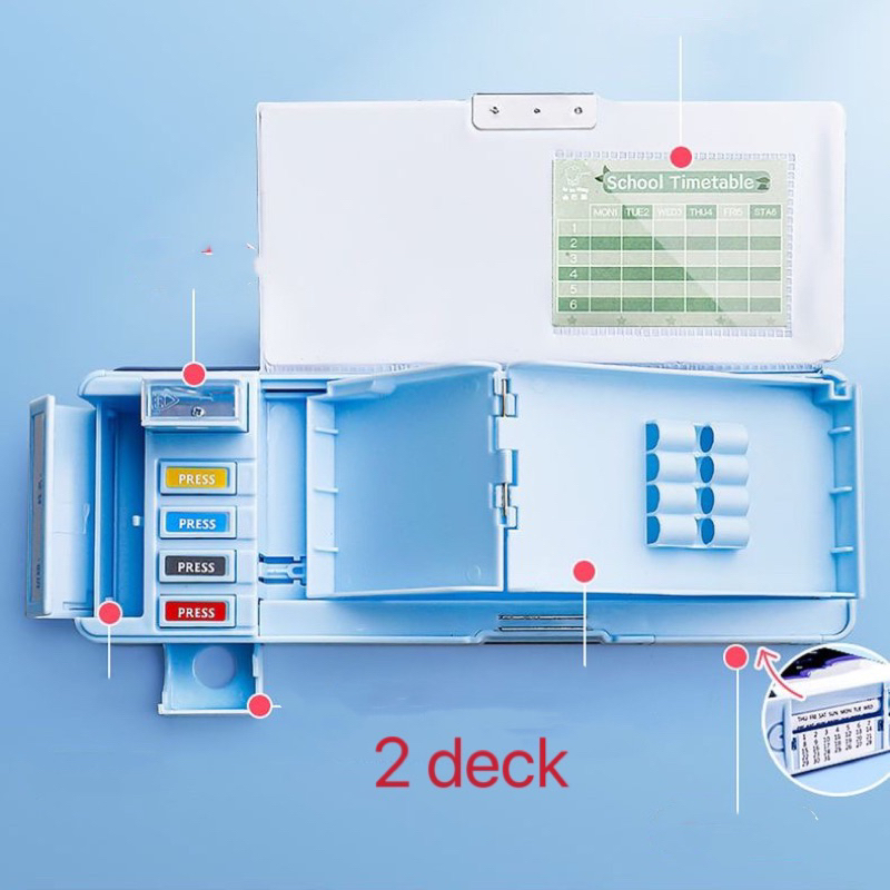 

Multifunction Pencil Box Kotak Pensil Multiguna Double Layer 2 Tingkat