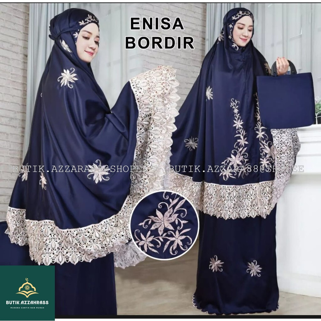 BUTIK.AZZAHRA88 MUKENA DEWASA ENISA LUNA MAYA RENDA BORDIR