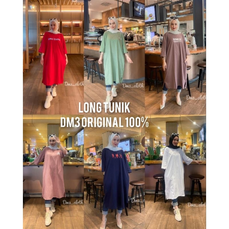VRN ID - LONG TUNIK DM3 ORIGINAL/LONG TUNIK DM3 /TUNIK DM3/TUNIK KAOS/TUNIK WANITA