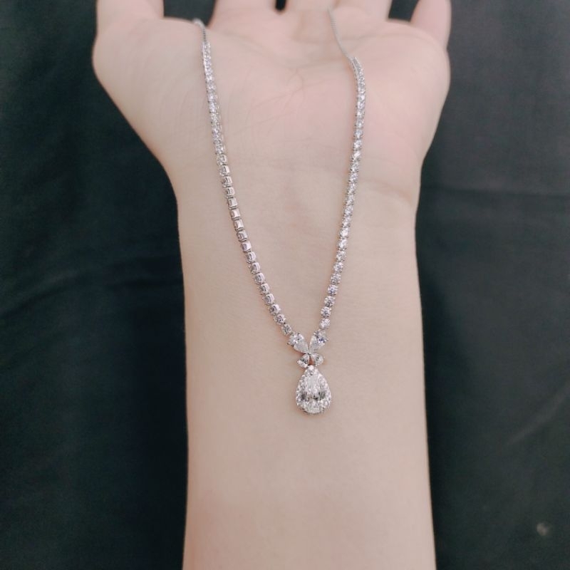kalung Aurel gandul serut mas asli  mas putih kalung model Itali awet mewah elegan kunci model terba