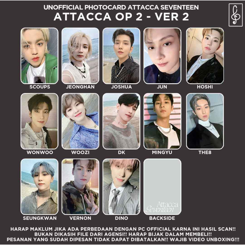 [REPLIKA SVT] ATTACCA OP 2 PHOTOCARD  UNOFFICIAL