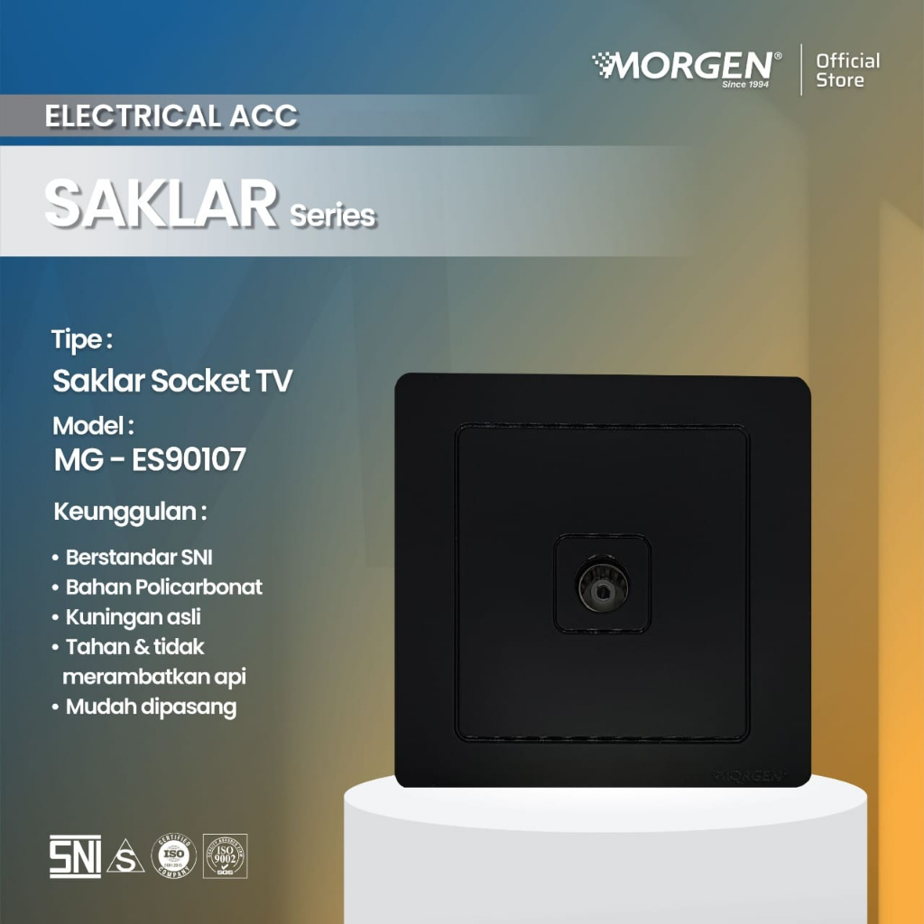 Morgen MG-ES90107H IB SOCKET TV HITAM Inbow Inbo / IB Soket TV Model N SchD