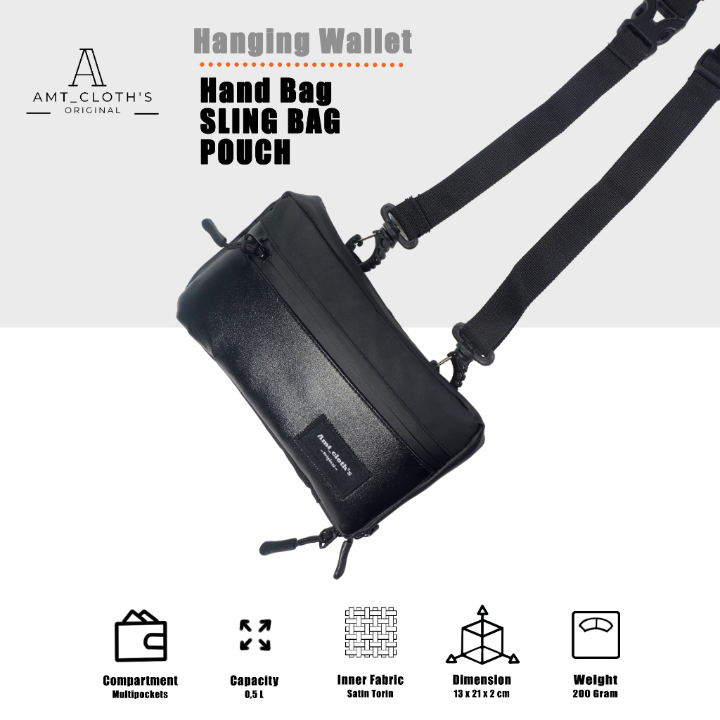 AMT Tas Selempang Pria Anti Air Sling Pouch Wallet Vector Waterproof Sling Bag Pria Anti Air Tas Distro Pria