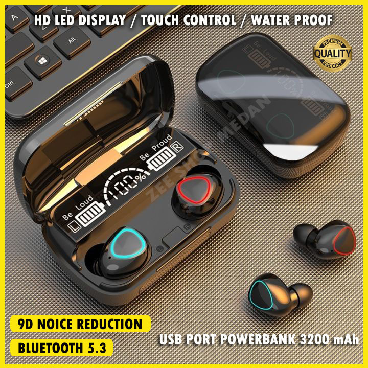 TWS Earphone M10 Fingerprint Wireless / Headset Bluetooth Earbuds / Handsfree BT M10 Gaming HIFI / T
